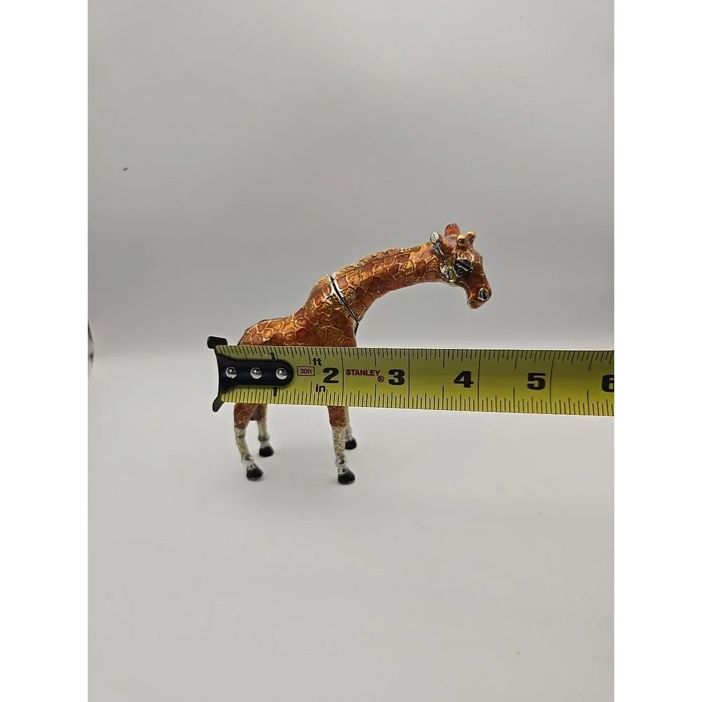 Beautiful Hinged Jeweled  Giraffe  Trinket Box  -  ‎ 5